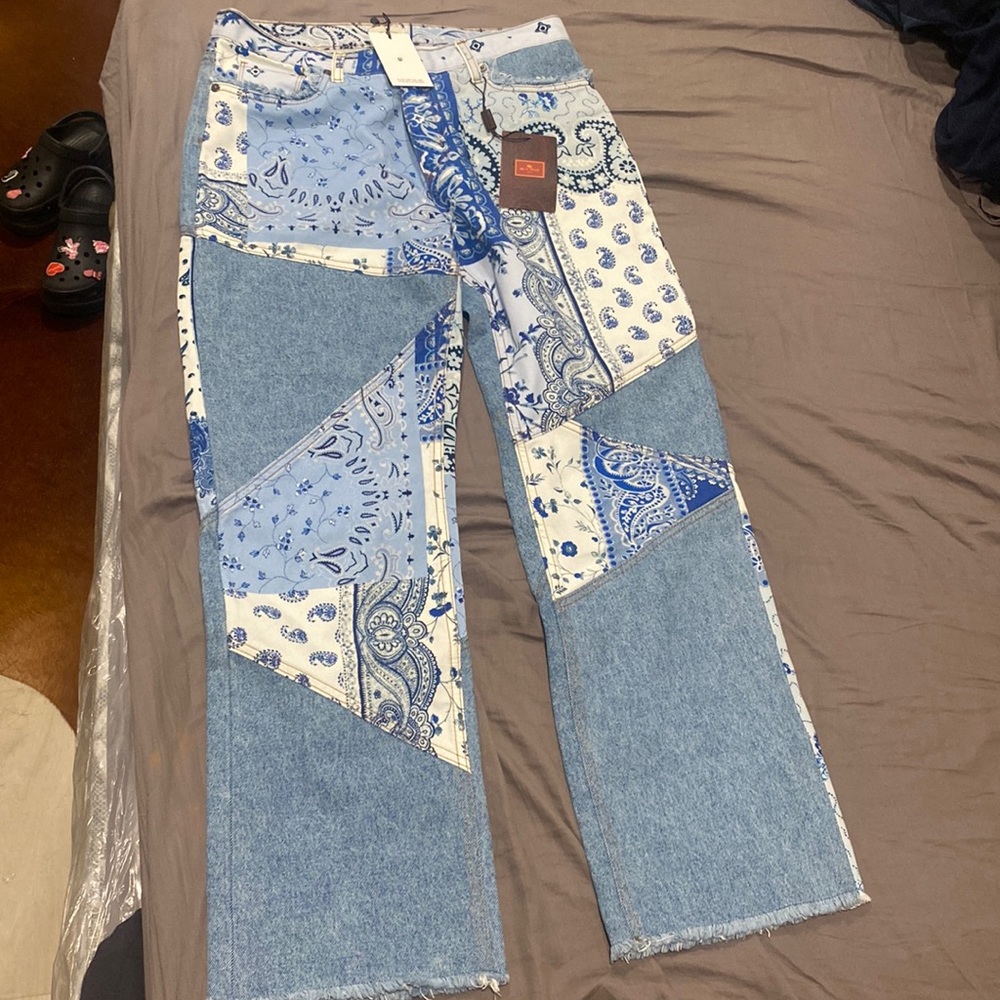 Patchwork boyfriend jeans